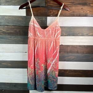 S-Twelve Paisley Rhinestone Babydoll Mini Dress